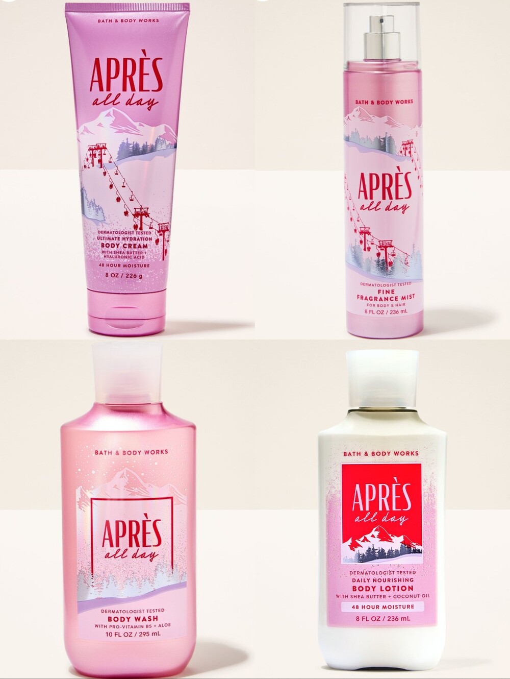 Bath & Body Works APRÈS All Day 4 Piece Body Care Set NEW RARE